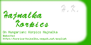 hajnalka korpics business card